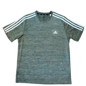 Men's Adidas Short Sleeve Green Space Dye Pullover Shirt, Size Med., EUC